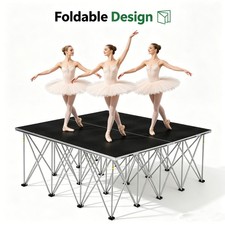 4x4FT Folding Stage Risers Stage Platform 32" Heights Modular Unit Easy Set-Up
