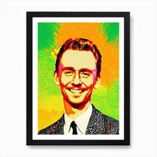 Tom Hiddleston Colourful Pop Movies Framed Wall Art Poster Canvas Print Picture
