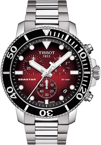 Tissot Seastar 1000 Gradient Chronograph rotes Zifferblatt Herrenuhr T120.417.11.421.00