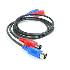 ZAWDIO- Set of 2 MIDI Patch 5-Pin DIN Male-to-Male 36" Extension Cables