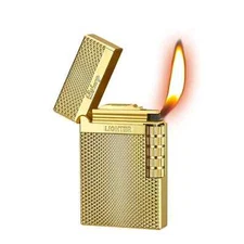 Classic Cigarette Cigar Metal Lighter, Traditional Soft Flame Butane Lighter,...