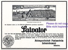 Salvater & Paulaner Brauerei München Reklame 1914 Paulaner Kloster Neudeck +  