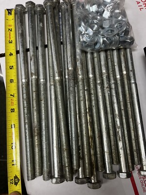 1/2'' x 12'' Lag Screws / Steel  Lot Of 18 With Washers + Nets (G.L.A)