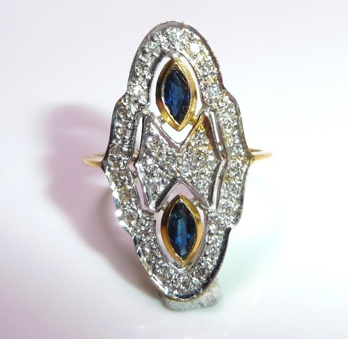 Ring antik - 750 Gelbgold 0.30ct Diamanten - Saphire Gr:56 / 17,8 mm - änderbar - Picture 16 of 16