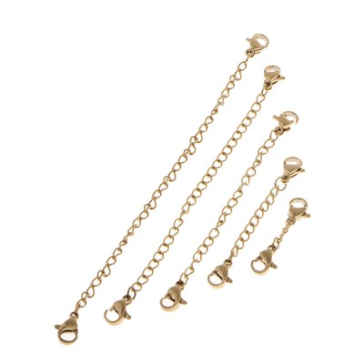 Zeayebsr Halskette Extender 8-teilig - Edelstahl Verlängerungsketten Gold & Silber