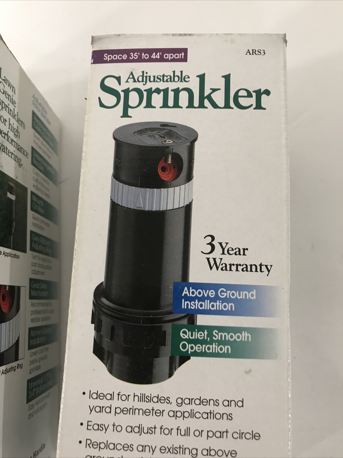 3 Lawn Genie Adjustable Sprinkler Space 35" to 44" Apart ARS3 Above