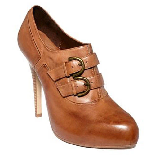 Nuevo MAX STUDIO Mujer Cuero Tostado Plataforma Tacón al Tobillo Bota Zapato Talla 10 M Foto 2 de 2