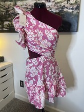 Mini Floral Pink Cocktail Party Summer Dress 