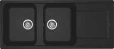 Lavello cucina 2 vasche + gocciolatoio Granitek Nero Life 500 Elleci LG250040