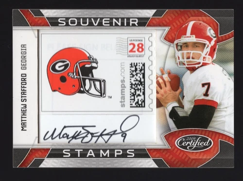 Matthew Stafford RC Auto 2009 Panini Certified Materials Souvenir Stamps #ed 5/5