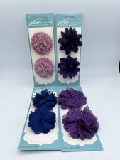 8 Piece Lot Jolee's Boutique Fabric Flower Stickers Embellishment DIY Crafts