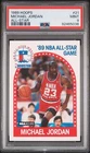 Graded 1989 Hoops Michael Jordan #21 All Star Basketball Card PSA 9 Mint