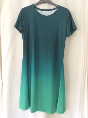 Green Silky Soft Loose Fit Summer Dress - Size M