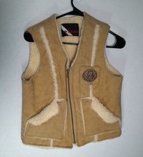 VTG Wiman King of the road Vest Women's Small USA Made Tan Sherpa Lined Zipper