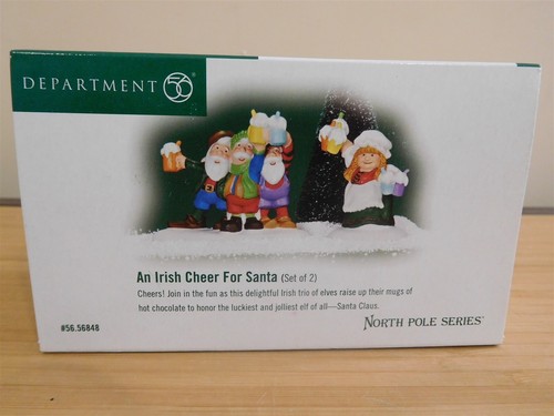 Dept 56 North Pole Accessory - An Irish Cheer For Santa - Set of 2 MIB Free Ship
