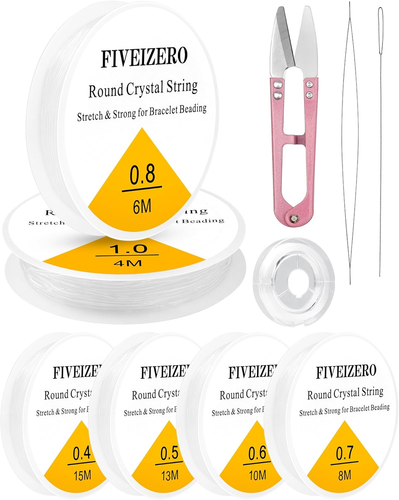 6 Rolls FIVEIZERO Elastic Bracelet String Cord, 0.4Mm, 0.5Mm, 0.6Mm, 0.7Mm, 0.8M - Picture 7 of 12