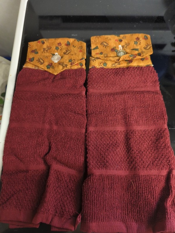HANDMADE HANGING KITCHEN TOWELS Wildlife Theme Dish towels (2)
