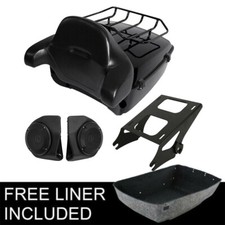 King Trunk Backrest Speakers w/ Mount Rack Fit For Harley Touring 2014-2026 2025