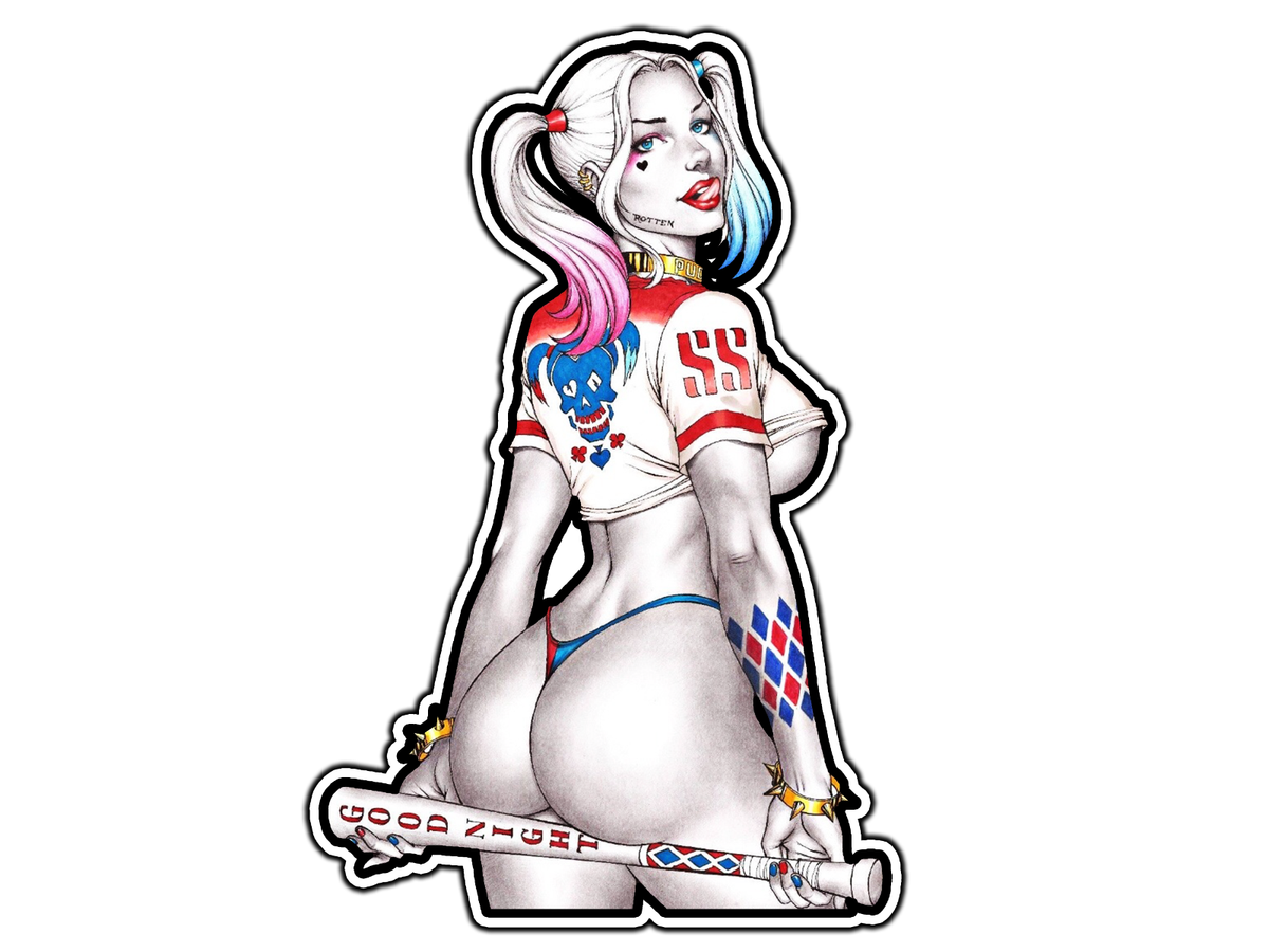 Harley Quinn Sexy Pose Comic Sticker Waterproof Vinyl Decal Die-Cut Car  Laptop