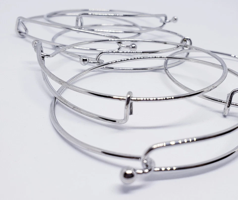 Brazalete Brazalete Alambre Accesorio Joyería Hágalo Usted Minov Desbloqueado Plateado, 6 Piezas Foto 2 de 3