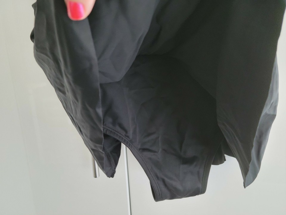 NWT Swimsuits For All 24 Plus Black One Piece Skirted Bottom Bathing