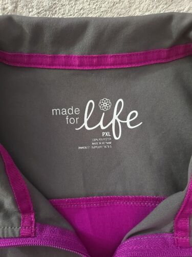 Made for Life Womens Purple and Gray Zippered Lightweight Jacket Size PXL - Picture 4 of 8
