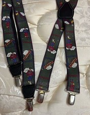 VTG Vintage Suspenders Green CAS Golf Golfer Caddy Clip Made In Germany