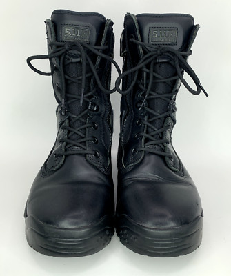 5.11 Tactical ATAC 8'' Side Zip Boots   Black Leather   Size: Men 6.5 / Women 8.5