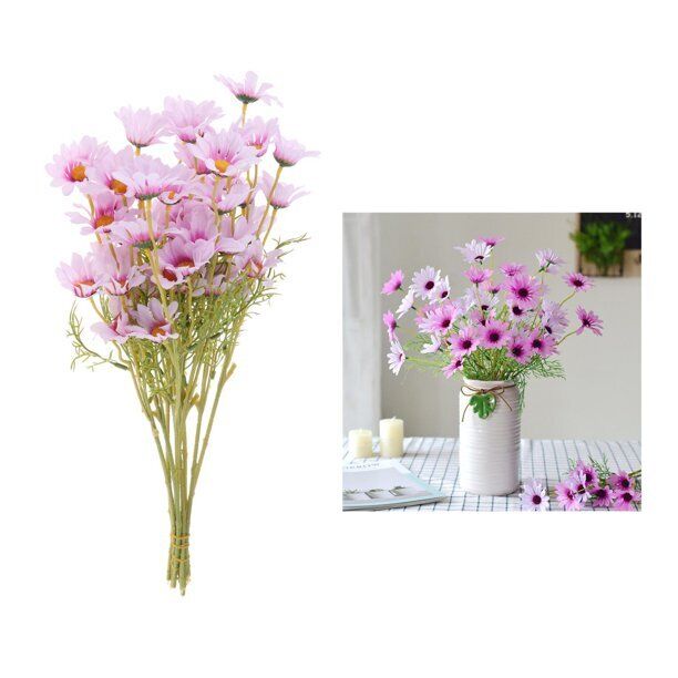 Artificial Silk Daisy Flower with Long Stems for Home Decor Indoor Outside Table