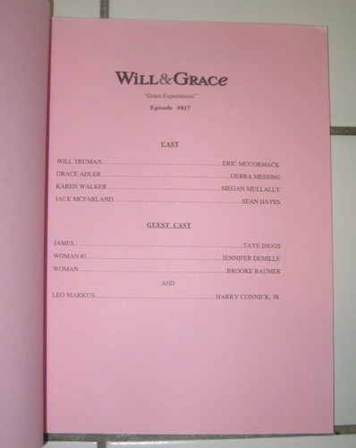 WILL & GRACE ORIGINAL SKRIPT FÜR "GRACE ERWARTUNGEN" REV. Entwurf Staffel 8 2006 - Bild 2 von 7