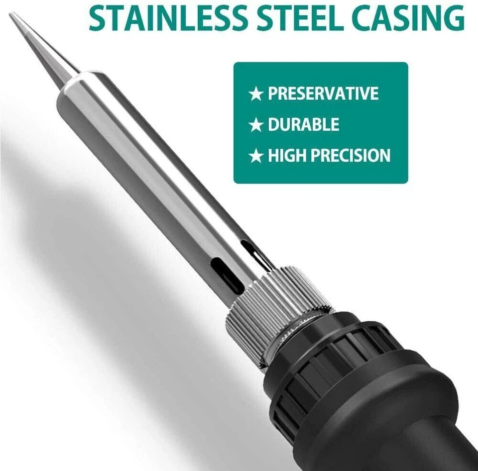 60W Kit Fer à Souder Electronique Soudage Température Réglable 200 à 450°C 220V - Photo 4/4