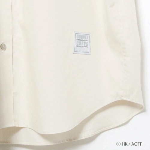 Attack on Titan Jean Kirstein Casual Shirt Cutaway Collar Greige Japanese L size - Picture 4 of 9