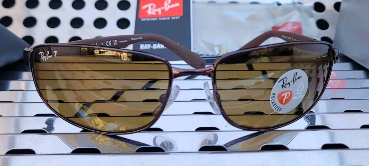 New Ray Ban RB3254 014/5761 Pilot Sunglasses Brown /61mm Crystal