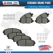 Front & Rear Ceramic Brake Pads Kit For 2014-2022 Jeep Cherokee 3.2L 2.4L 2.0L