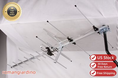 #ad Yagi HD TV Antenna Outdoor Long Range 200 Miles UHF VHF Attic Roof Mount $53.19
