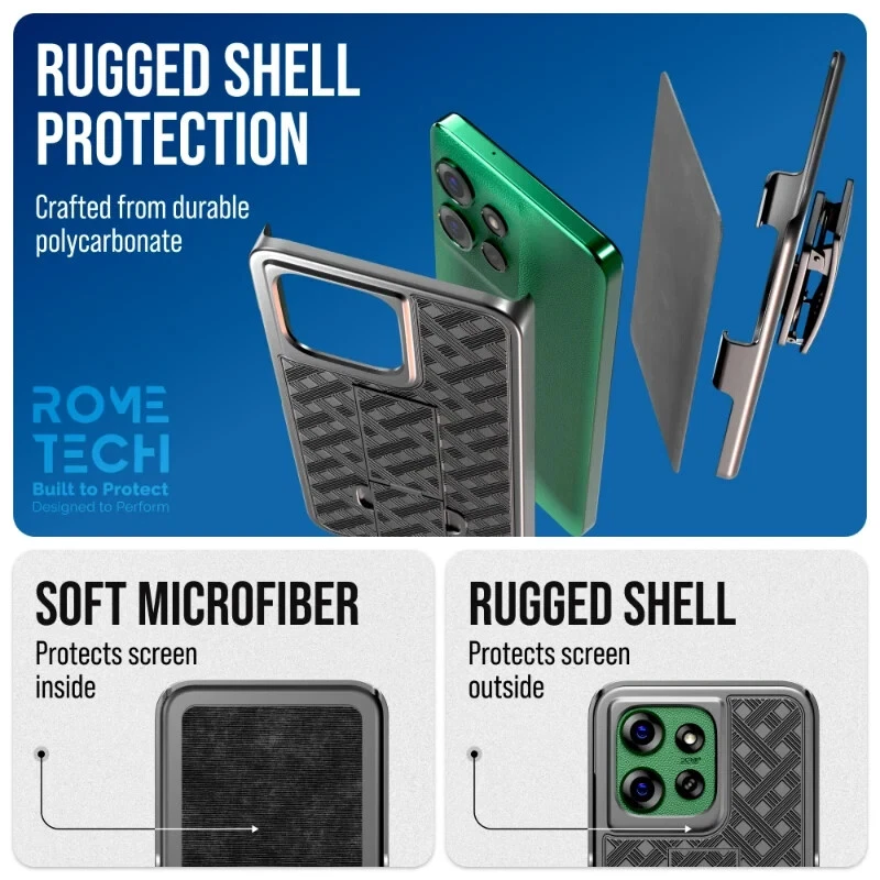 Funda híbrida con clip para cinturón para teléfono Motorola Moto G Power 5G (2025) Foto 4 de 4