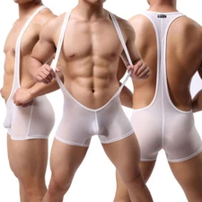 Men Sexy Jockstrap Boxer Leotard Underwear Wrestling Singlet Bodysuit Sportswear