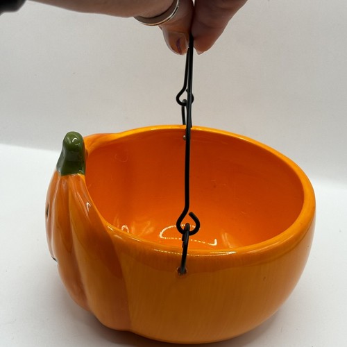 Secchiello porta caramelle zucca Jack O Lantern vintage molto retrò con manico - Foto 4 di 12
