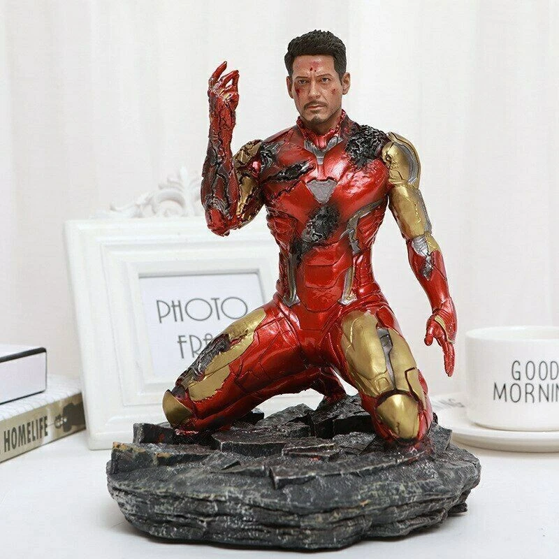 Marvel Endgame Tony Stark Iron Man Mark85 Finger Snap Lights estatua figura 24 cm Foto 3 de 4