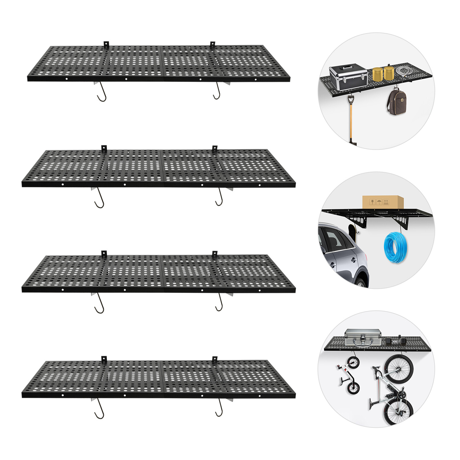 Garage Floating Shelves Shelf Wall Mounted Storage 4pc 4x1.7 ft up to 560lbs