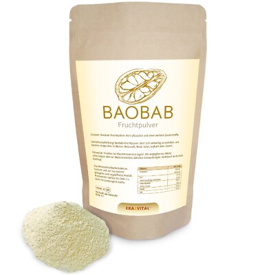 natürlich getrocknetes Baobab Fruchtpulver -BIO zertifiziert- Fairtrade
