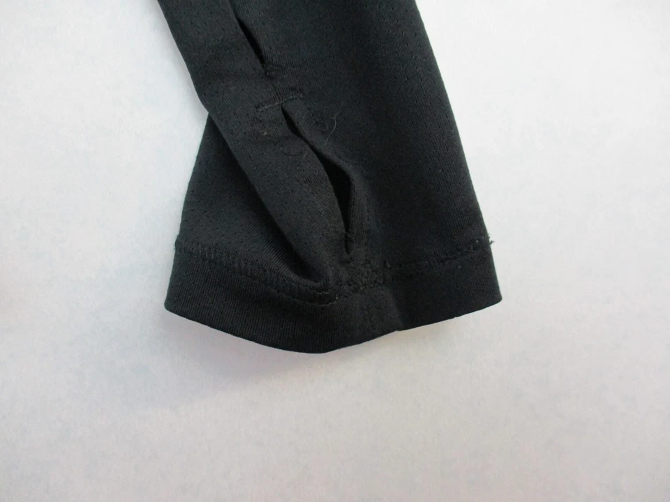 Under Armour Shirt Womens Large Black Mesh Base Layer Athletic Thumb Holes Logo - Image 2 of 4