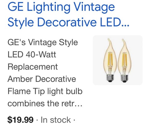 GE LED Vintage style 40w Amber Glass 2 Bulbs 240 Lumens Medium Base - Picture 3 of 4