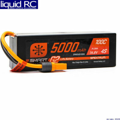 NEW Spektrum 14.8V 5000mAh 4S 100C Smart G2 Hardcase LiPo Battery: IC5
