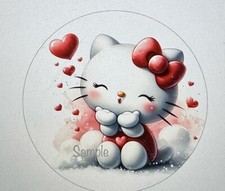 CUTE KITTY BLOWING HEART KISSES VALENTINES LABELS STICKERS SEALS PARTY FAVORS