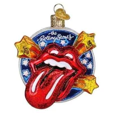 Old World Christmas THE ROLLING STONES TONGUE (38079) Glass Ornament w/OWC Box