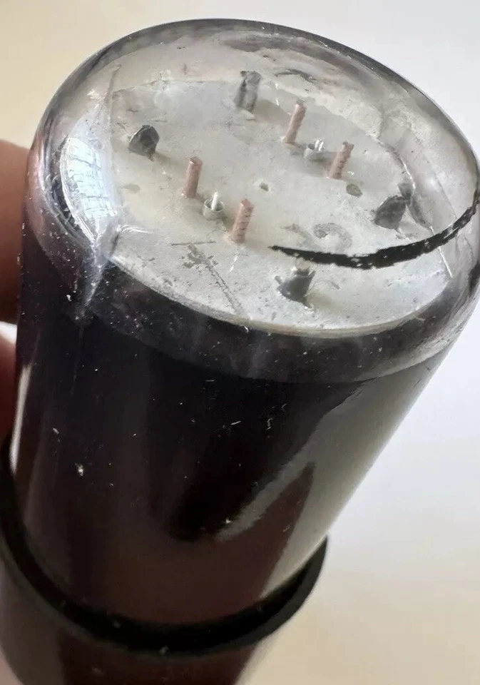 NOS 12SN7GT NEGRO Belleza VIDRIO Legendario Grueso Mica con Soportes Platos Negros Foto 4 de 4