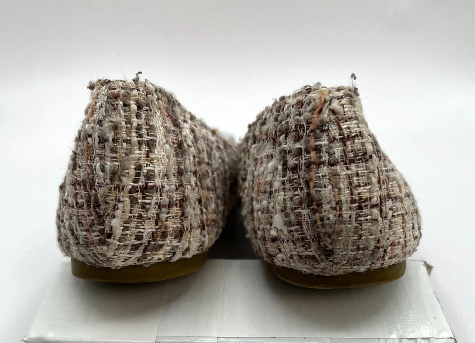 Mocasín Rampage Coolsie Marfil Tweed Tachonado Gema Adornado Plano Talla 8 M Foto 4 de 4