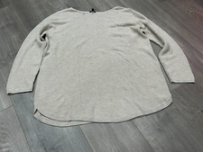 Talbots Women's Beige Cashmere Blend Round Neck Ribbed Sweater Size 2XP NWOT