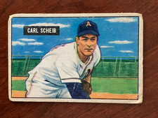 1951 Bowman Baseball #83 - Carl Scheib, Philadelphia Athletics - VG